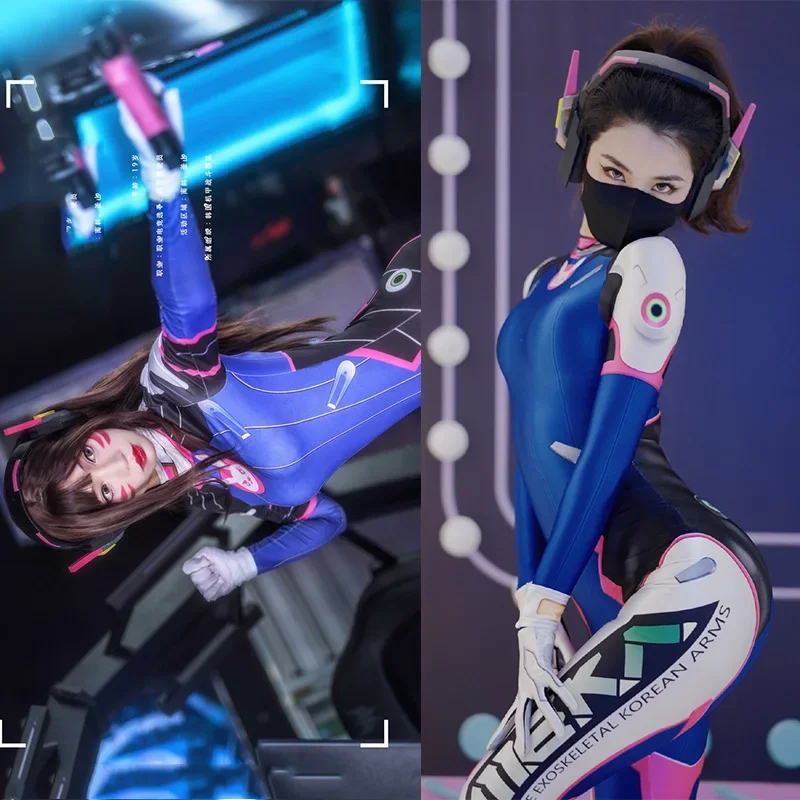 Fantasia de Cosplay D.Va Bodys - Party Games Youtube avaliação e preço