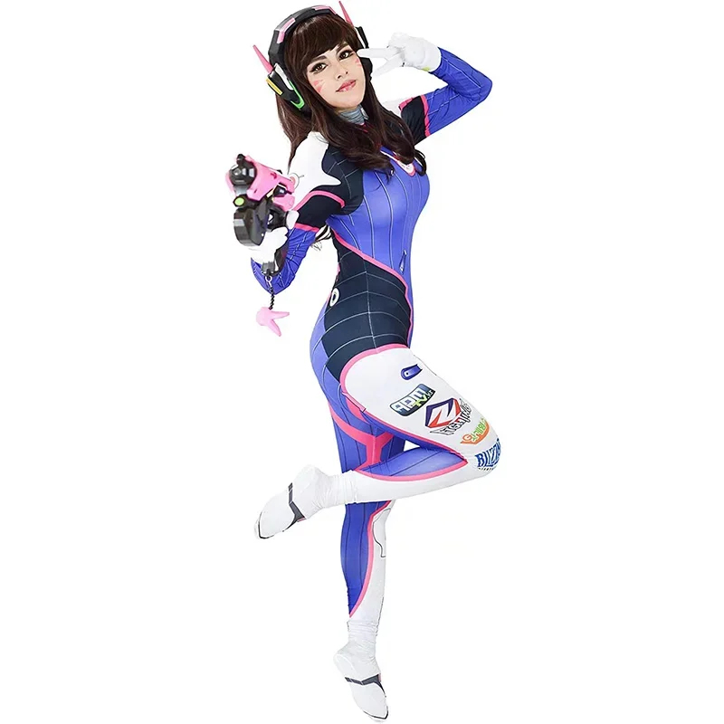 Fantasia de Cosplay D.Va Bodys - Party Games Youtube avaliação e preço